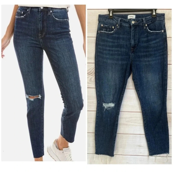 PISTOLA Distressed Skinny Ankle Jeans Size 30 Dark Wash Denim - Picture 14 of 16